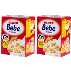 Ülker Sütlü Bebe Bisküvisi 800GR (12 Vitaminli 7 Minarelli) Kutu (2 Li Set)