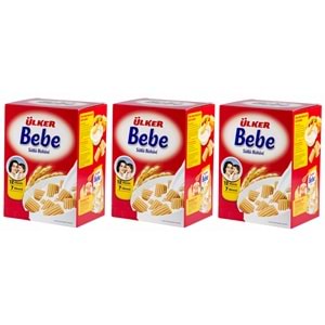 Ülker Sütlü Bebe Bisküvisi 800GR (12 Vitaminli 7 Minarelli) Kutu (3 Lü Set)