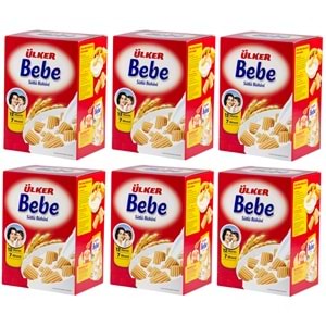 Ülker Sütlü Bebe Bisküvisi 800GR (12 Vitaminli 7 Minarelli) Kutu (6 Lı Set)