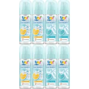 Uni Baby Bebek Kolonyası 150ML Karma Set Nemlendiricili (Bebeksi Dokunu/Çiçeksi Ferahlık) (8 Li Set)