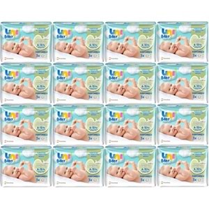Uni Baby Islak Havlu Hassas Dokunuş 52 Yaprak (48 Li Set) 2496 Yaprak (16PK*3)
