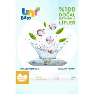 Uni Baby Islak Havlu Hassas Yeni Doğan 40 Yaprak (36Lı Set) 1440 Yaprak (Narin Ciltler için)(12PK*3)