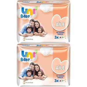 Uni Baby Islak Havlu Mendil Aile 52 Yaprak (6 Lı Set) 312 Yaprak (2PK*3)