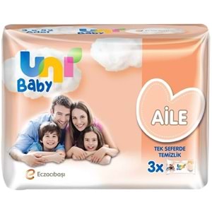 Uni Baby Islak Havlu Mendil Aile 52 Yaprak (48 Li Set) 2496 Yaprak (16PK*3)