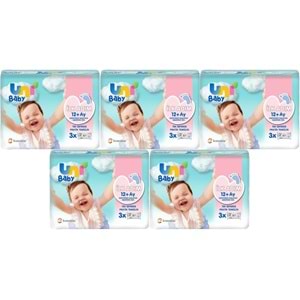 Uni Baby Islak Havlu Mendil İlk Adım 52 Yaprak (15 Li Set) 780Yaprak (5PK*3)
