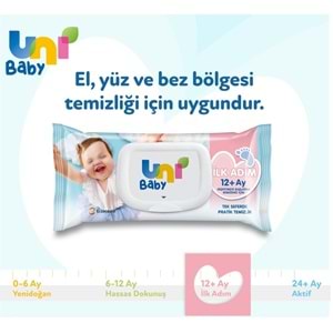 Uni Baby Islak Havlu Mendil İlk Adım 52 Yaprak (24 Lü Set) 1248 Yaprak (8PK*3)
