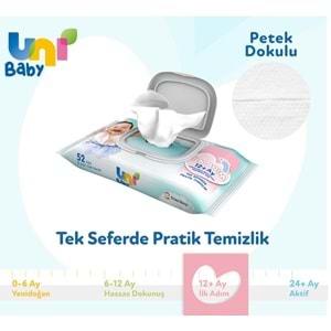 Uni Baby Islak Havlu Mendil İlk Adım 52 Yaprak (24 Lü Set) 1248 Yaprak (8PK*3)