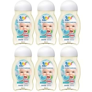 Uni Baby Bebek Saç ve Vücut Şampuanı 200ML Klasik (6 Lı Set)