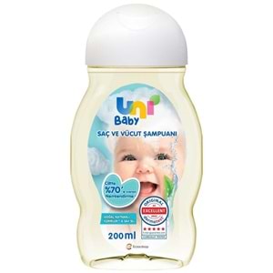 Uni Baby Bebek Saç ve Vücut Şampuanı 200ML Klasik (9 Lu Set)