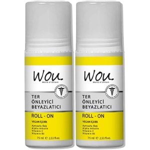 Wou World Of Unique Roll-On Unisex Deodorant 75ML Ter Önleyici Beyazlatıcı (2 Li Set)