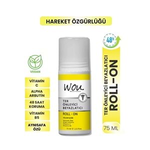 Wou World Of Unique Roll-On Unisex Deodorant 75ML Ter Önleyici Beyazlatıcı (3 Lü Set)