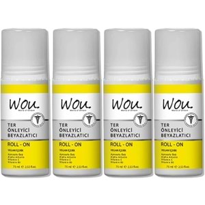 Wou World Of Unique Roll-On Unisex Deodorant 75ML Ter Önleyici Beyazlatıcı (4 Lü Set)