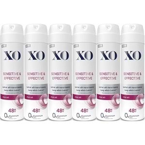 XO Deodorant 150ML Women-Kadın Sensitive & Effective (6 Lı Set)