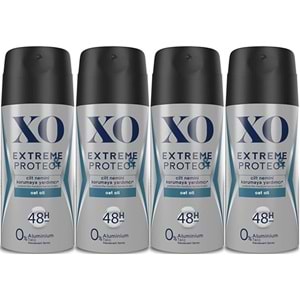 XO Deodorant 150ML Men-Erkek Extreme & Protect (4 Lü Set)