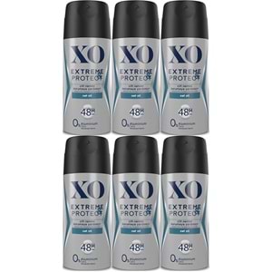 XO Deodorant 150ML Men-Erkek Extreme & Protect (6 Lı Set)