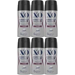 XO Deodorant 150ML Men-Erkek Sensitive & Protect (6 Lı Set)
