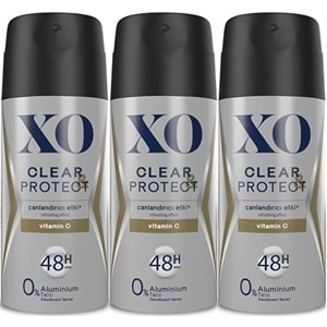 XO Deodorant 150ML Men-Erkek Clear & Protect (3 Lü Set)