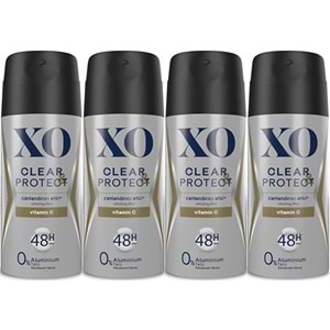 XO Deodorant 150ML Men-Erkek Clear & Protect (4 Lü Set)