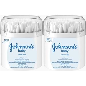 Johnsons Baby Kulak Temizleme Çubuğu 100 Adet + 200 Adet Toplam 300 Adet (Karma Set)