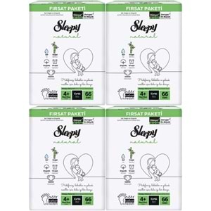 Sleepy Bebek Bezi Naturel 4+ Beden 9-16 KG Maxi Plus 264 Adet Avantaj Fırsat Pk