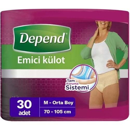 Depend Emici Külot Yetişkin Bezi Medium - Orta Kadın (30 Adet)