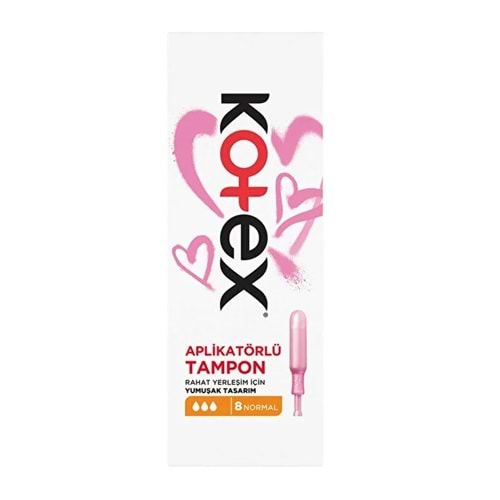 Kotex Aplikatörlü Tampon 8 Adet Normal Tekli Pk