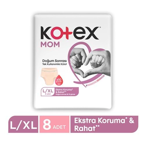 Kotex Mom Lohusa Külodu - Külot Bez L - Large - Büyük / XL - Extra Large - (İç Adet 8) Tekli Pk
