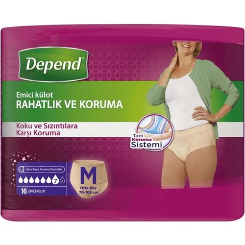 Depend Emici Külot Yetişkin Bezi Avantaj Pk Orta Kadın (16 Adet)