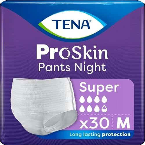 Tena Proskin Pants Süper Night Gece Emici Külot Yetişkin Bezi M - Orta - Medium 30 Adet