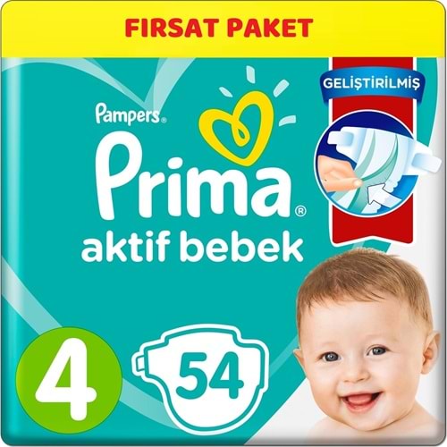 Prima Bebek Bezi 4 Beden 9-14 KG Maxi 54 Adet Ekonomik Pk