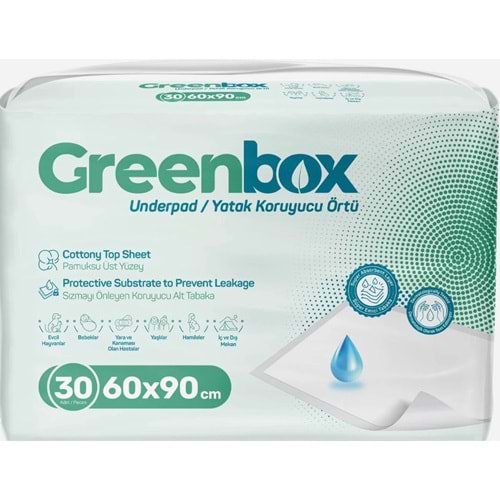 Greenbox Yetişkin Yatak Koruyucu Alt Açma Örtü 60x90 CM Adet 30 Adet