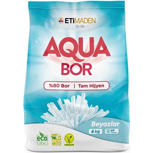 AquaBor Matik Toz Çamaşır Deterjanı 6KG (Beyazlar İçin) 40 Yıkama
