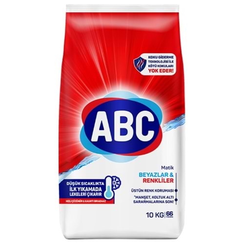 Abc Matik Toz Çamaşır Deterjanı 10KG Klasik Beyazlar & Renkliler (66 Yıkama)