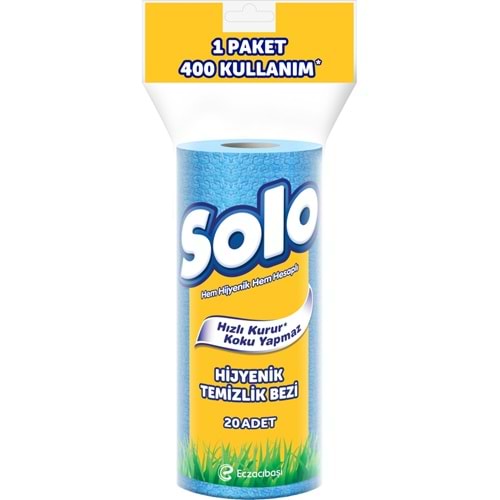 Solo Hijyenik Temizlik Bezi (İç adet 20 Li) (Kokusuz ve Hızla Kuruyan)