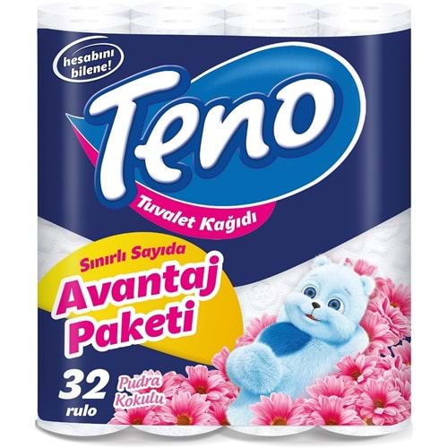 Teno Ultra Tuvalet Kağıdı Çift Katlı 32 Li Paket Pudra Kokulu (Avantaj Pk Serisi)