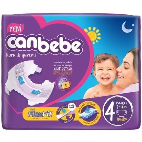 Canbebe Jumbo Beden:4 (7-14Kg) Maxi 40 Adet Bebek Bezi