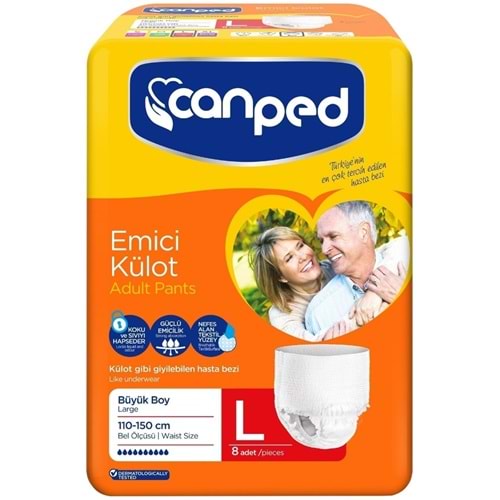 Canped Emici Külot Yetişkin Bezi L - Büyük - Large (İç Adet 8) Tekli Pk