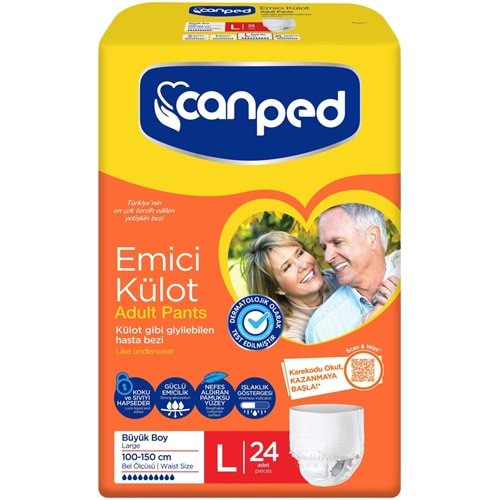Canped Emici Külot Yetişkin Bezi L - Büyük - Large 24 Adet Fırsat Pk