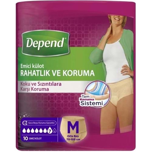 Depend Emici Külot Yetişkin Bezi Orta Kadın (9 Adet) Standart Pk