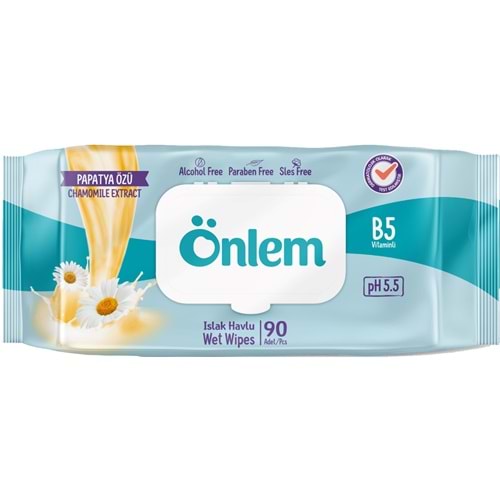 Önlem Islak Havlu Mendil 90 Yaprak Papatya Özü Plastik Kapaklı