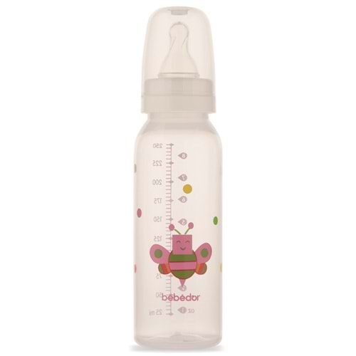 Bebedor Desenli PP Biberon 250ML (Kod:24302) - Pembe
