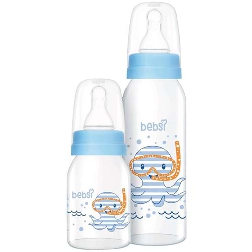 Bebsi Cam Biberon Seti (250ml+125ml) - Mavi