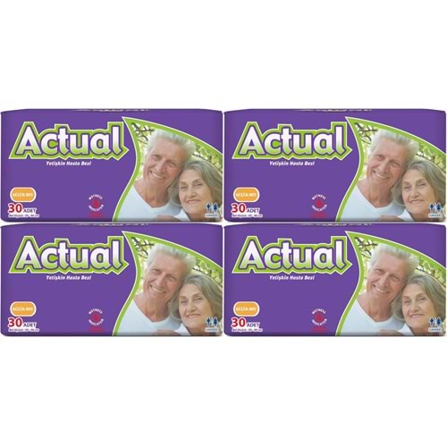 Actual Yetişkin Bezi Bel Bantlı S - Small - Küçük 120 Adet (4PK*30)