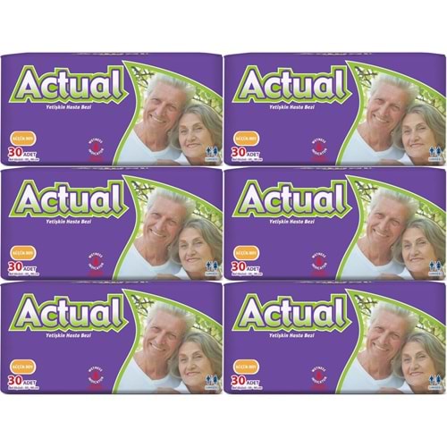Actual Yetişkin Bezi Bel Bantlı S - Small - Küçük 180 Adet (6PK*30)
