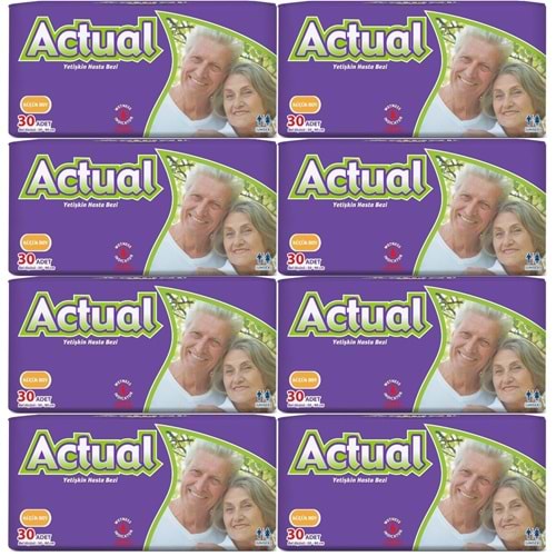Actual Yetişkin Bezi Bel Bantlı S - Small - Küçük 240 Adet (8PK*30)