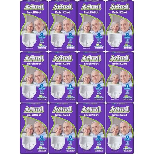 Actual Emici Külot Yetişkin Bezi L - Large - Büyük (Islaklık Göstergeli) 360 Adet (12PK*30)