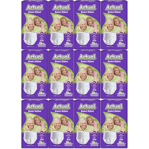 Actual Emici Külot Yetişkin Bezi XL - Extra Large - Ekstra Büyük (Islaklık Göstergeli) 360 Adet (12PK*30)