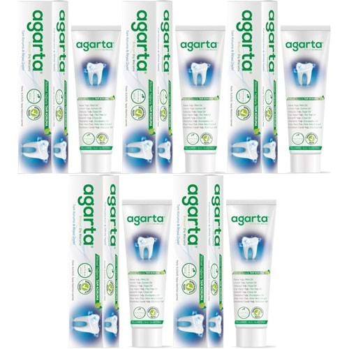 Agarta Doğal Diş Macunu 100ML Bitki Özlü (5 Li Set)