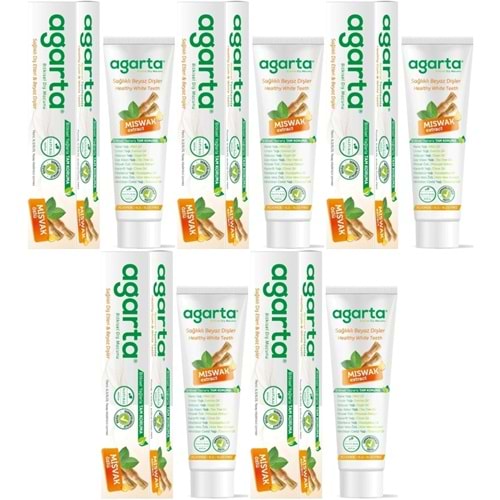 Agarta Doğal Diş Macunu 100ML Misvak özlü (5 Li Set)