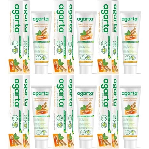 Agarta Doğal Diş Macunu 100ML Misvak özlü (6 Lı Set)